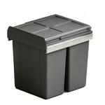 Kaboodle 2 x 31L Grey Side Mount Pullout Bins