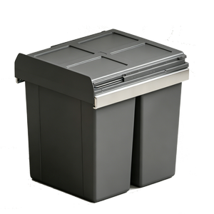 Kaboodle 2 x 31L Grey Side Mount Pullout Bins