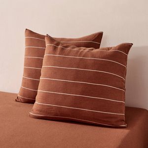 Dreamaker Jersey Luxe 100% Cotton European Pillowcase Twin Pack Rust