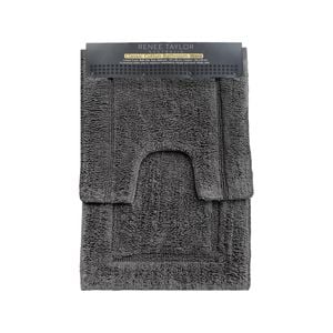 2pc Renee Taylor 2200 GSM Tufted Bath Mat Set Nickel