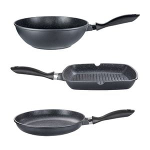 Stone Non Stick Grill, Wok & Frypan Tri Pack 28cm Baccarat