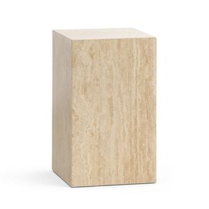 Cubie Small Cream Travertine Plinth
