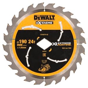 DeWALT 190mm 24T Extreme Runtime Diamond Bore Circular Saw Blade