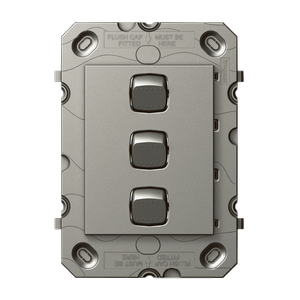 HPM ARTEOR 3 Gang Wall Switch - Grid Only - Magnesium