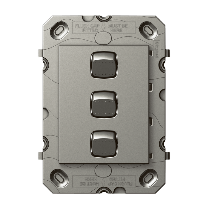 HPM ARTEOR 3 Gang Wall Switch - Grid Only - Magnesium