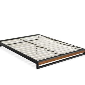 Zinus King Ironline Bed Frame Wood & Metal Bed Base Bamboo - 15cm High