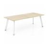 Olg Flare Table 4 Leg White Frame New Oak Ravine Top L2400mm X W1200mm