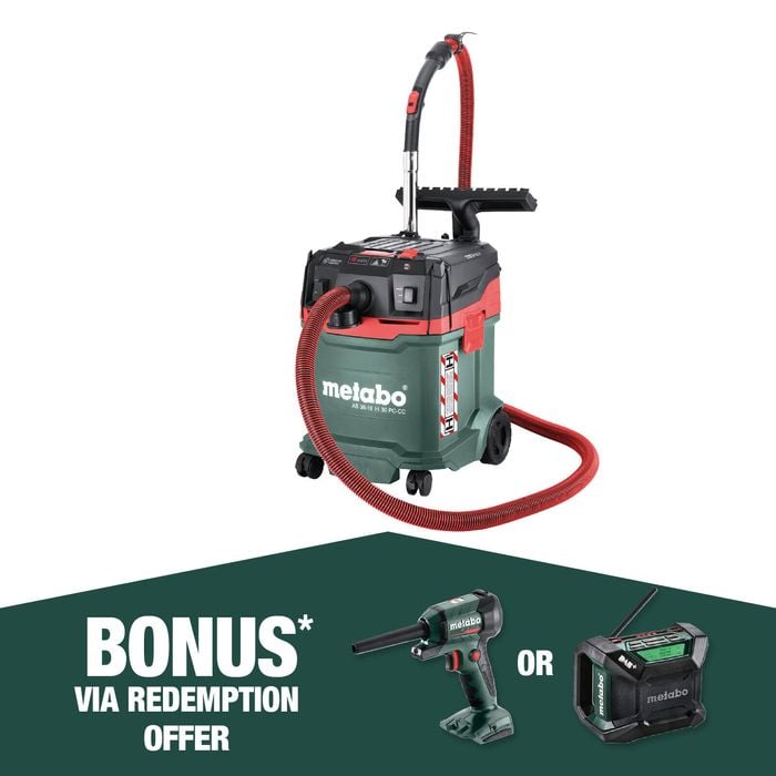 Metabo 36V 2 x 18V Cordless 30L H-Class Wet & Dry Vacuum Cleaner - Skin Only 602075850