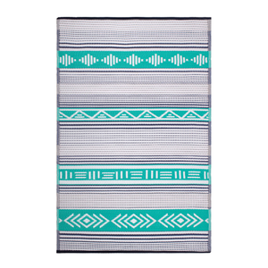 Fab Habitat 180x270cm Ibiza Multicoloured Modern Recycled Plastic Reversible Outdoor Rug