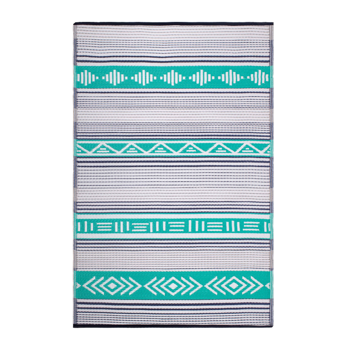 Fab Habitat 180x270cm Ibiza Multicoloured Modern Recycled Plastic Reversible Outdoor Rug