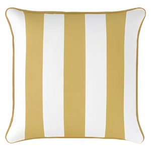 Mojo 45cm Cabana Stripe Yellow Cushion Cover with Pipe