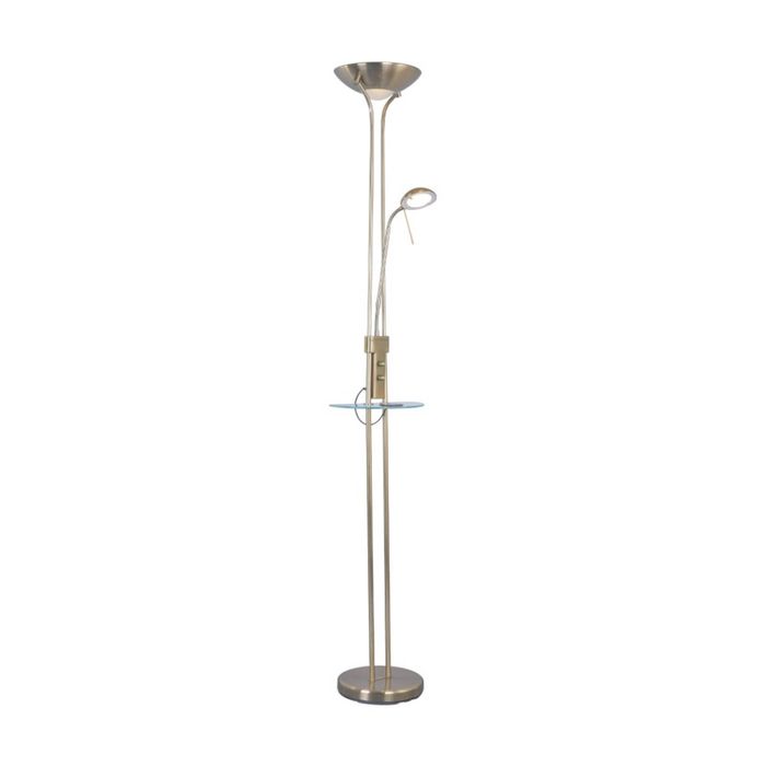 Lexi Lighting Seed USB LED Mother & Child Floor Lamp Antique Brass 180cm