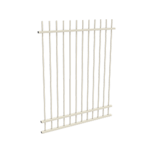 ProtectorAl 350 - 1200 x 1500mm Surfmist Aluminium Picket Top Pool Fence Panel With Mid Rail