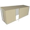Build-a-Shed 1.5 x 5.2 x 2m Sliding Door Tunnel Shed with Hinged Side Door - Cream