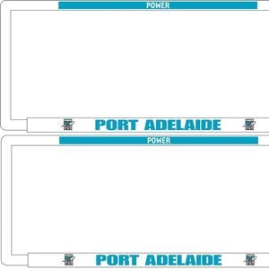 AFL Car Number Plate Frame Set Of Two - Port Adelaide Power - Front/Back