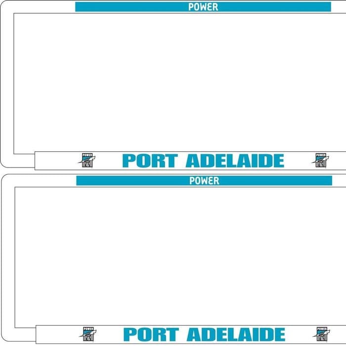 AFL Car Number Plate Frame Set Of Two - Port Adelaide Power - Front/Back
