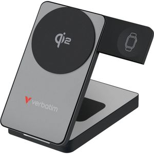 Verbatim 3-in-1 Qi2 Magnetic Wireless Power Bank Magsafe 10000mah Grey