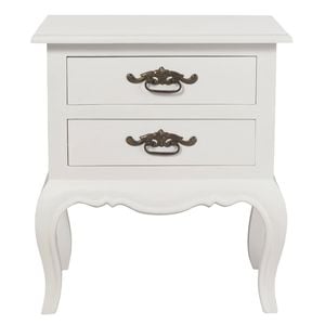 Centrum Furniture French Provincial 2 Drawer Side Table - White