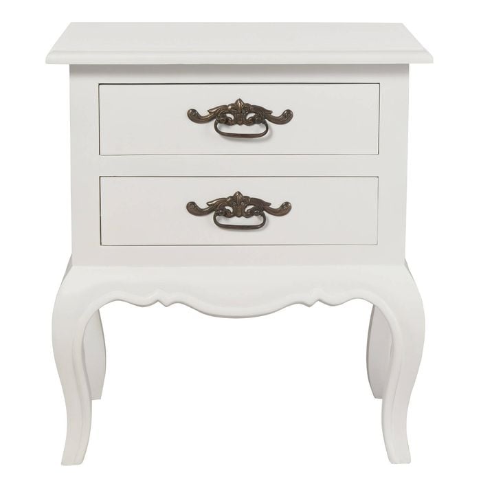 Centrum Furniture French Provincial 2 Drawer Side Table - White