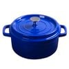 SOGA 24cm Blue Cast Iron Stewpot with Lid – 3.6L