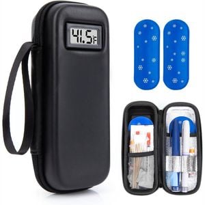 Catzon Insulin Cooler Travel Case with Temperature Display-Black
