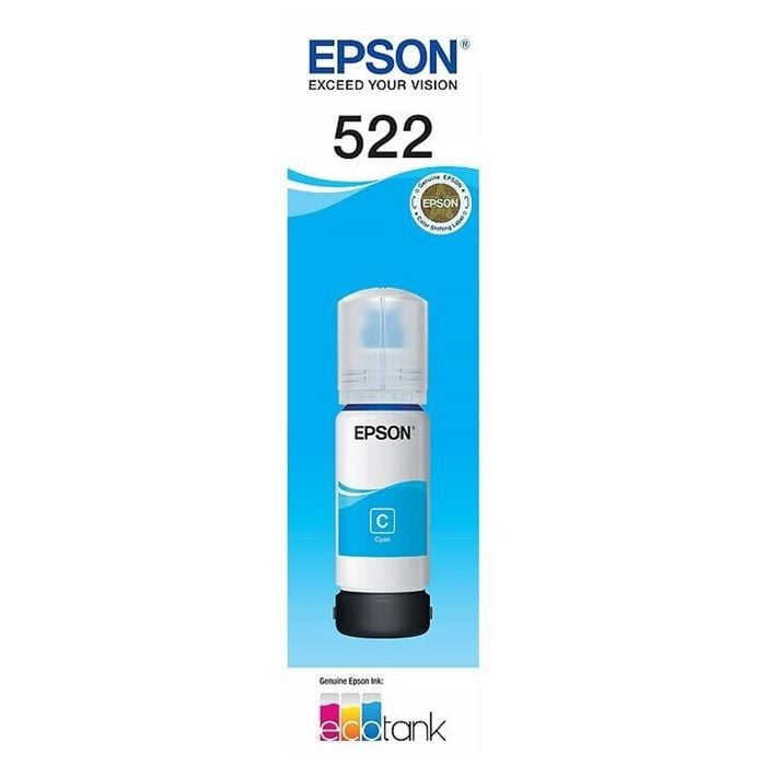 Epson Epson T522 Cyan EcoTank 522 Ink Toner Bottle C13T00M292 Genuine Original