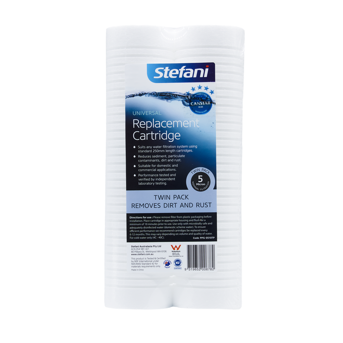 Stefani 5.0 Micron Normal Duty Universal Cartridge - Twin Pack