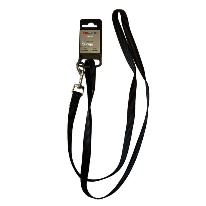 Flamingo 130 x 1.5cm Black Ziggi Dog Leash