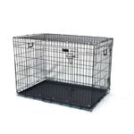 42" Double Doors Folding Dog Crate for Pet Rabbit Chick Cat Cage 108x70x78cm black Folding Cage