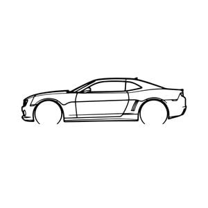 Ignite Laser Chevrolet 2011 Camaro RS Silhouette Metal Wall Art Rustic Metal 15.7inch/40cm