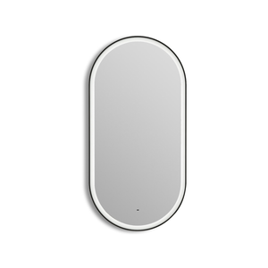 Attica 900 x 450mm Black Matte LED Pill Framed Mirror