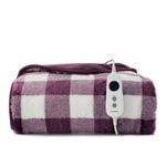 Dreamaker Gingham Plush Heated Throw Cherry - 130x160cm