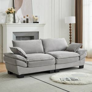 Homfurn Modern 3 Seater Cloud Sofa, Grey