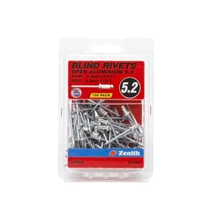 Zenith Blind Rivet Open Alum 5/32"D x1/8"G 100pk