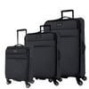 3pc Pierre Cardin Soft Water Repellent Suitcase Sml/med/lrg Luggage Set Charcoal