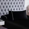 CottonMore 100% Cotton Black Fitted Sheet & Two Matching Pillowcases - Queen