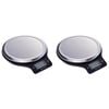 2PK Acurite Round Stainless Steel Digital Kitchen Scale 1g/5kg Black