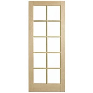 Corinthian 2340 x 820 x 40mm Entrance Door Blonde Oak Clear Glass AWO40G