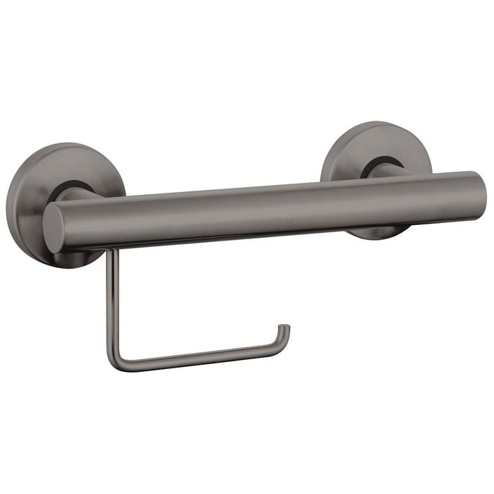 evekare Gunmetal Toilet Roll Holder Grab Rail