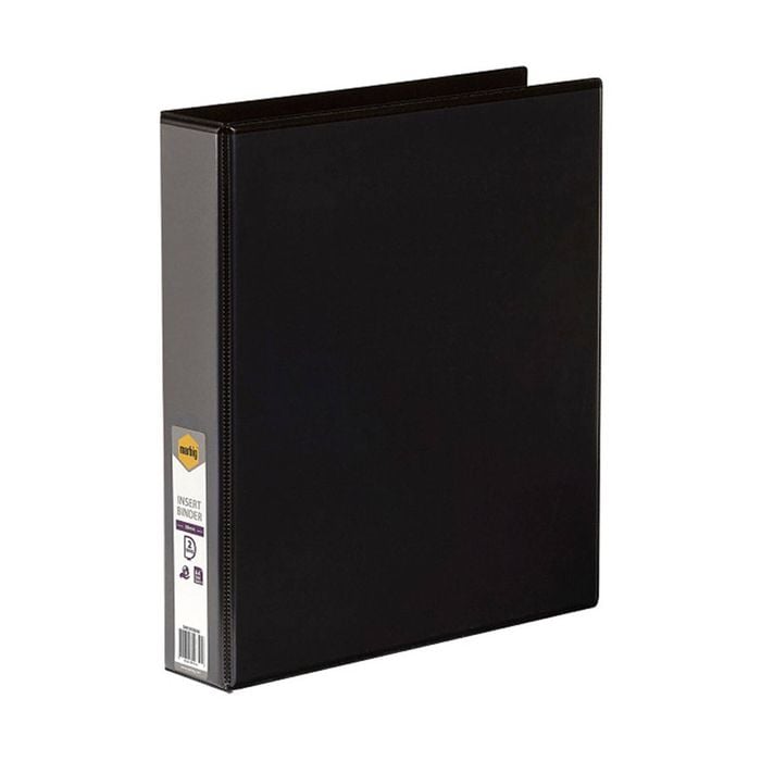 Marbig Clearview A4 2D-Ring Insert Binder 38mm (Black)