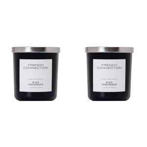 2PK French Connection Black Pomegranate 2 Wick 30hr Medium Candle 251g