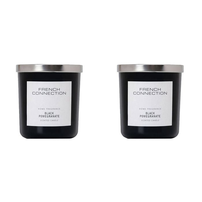 2PK French Connection Black Pomegranate 2 Wick 30hr Medium Candle 251g