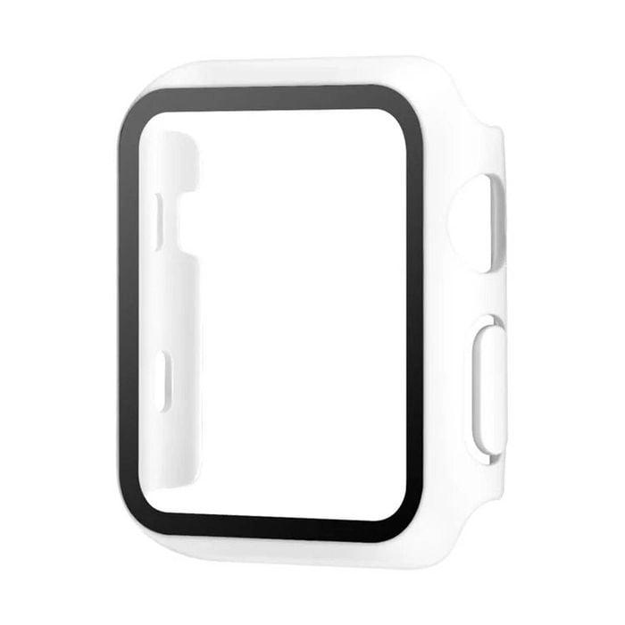 PC Full Cover Watch Case Tempered Screen Protector - For Apple iWatch [42mm Series 3] (White)