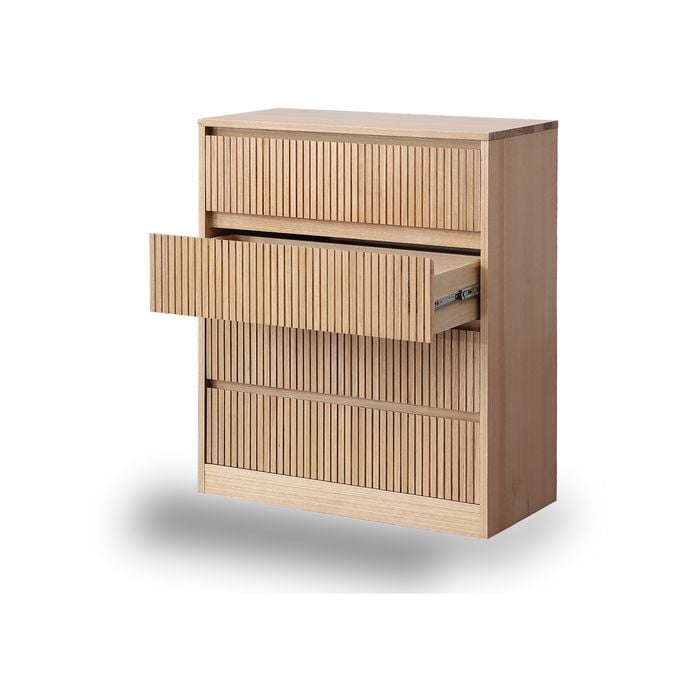 Kuka Solid Ash Wood 4 Drawer Tallboy