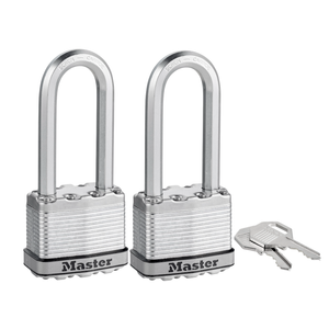 Master Lock 50mm Magnum With 64mm Extra Long Shackle Padlock - 2 Pack
