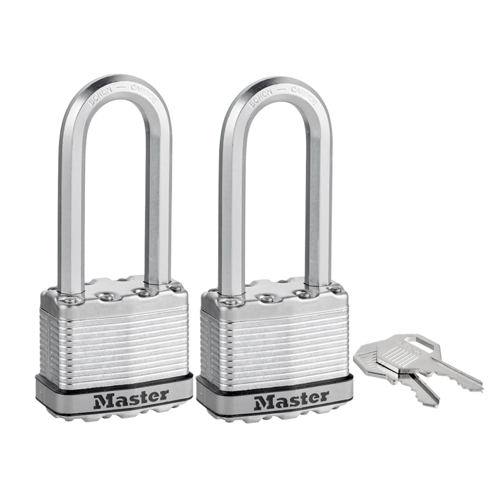 Master Lock 50mm Magnum With 64mm Extra Long Shackle Padlock - 2 Pack