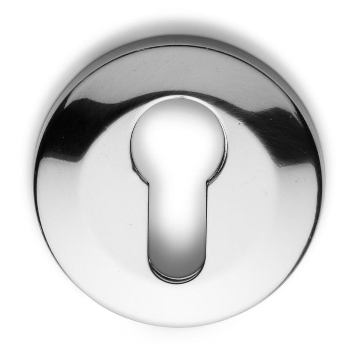 Lemaar 53mm Satin Chrome Round Euro Escutcheon