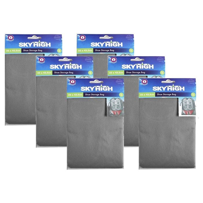 6PK Sky High Travel Lightweight Shoe Storage Luggage Bag - Medium