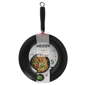 Wiltshire Soho Nonstick Carbon Steel Wok 30cm Suits Induction