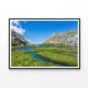 River Flowing with Mountains  Print 100% Australian Made 120x90cm  (Poster)